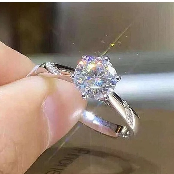 Gorgeous 925 Silver Ring Women White Sapphire - Picture 4 of 8